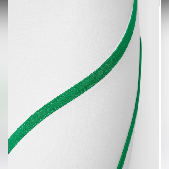 NWT - MANIERE DE VOIR CONTRAST CONTOUR LEGGINGS - WHITE/GREEN - Picture 6 of 8